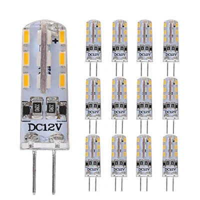 Immagine di Lampadina LED G4, 1,5 W, 3 4 4,5 12 V, angolo di irradiazione 360, luce bianca calda, 3000 K, non dimmerabile, in silicone, confezione da 12, Dc 1.5w, 1.50W, 12.00V