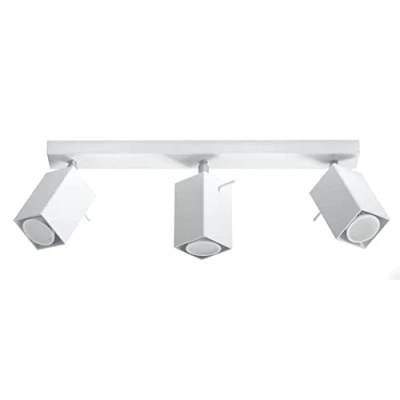 Immagine di SOLLUX lighting Merida 3 Plafond Lampada Da Soffitto Minimalista Per Interni Paralume Mobile Lampadina GU10 Sostituibile x 40 W 12 LED Acciaio Verniciato A Polvere Bianco 45 6 16 cm