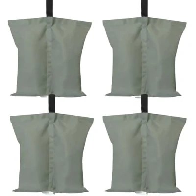 Immagine di ABCCANOPY Confezione da 4 sacchi di sabbia grandi per gazebo, grado industriale, resistenti, a doppia cucitura, gambe gazebo pop up, ombrelloni, mobili esterno (grigio)