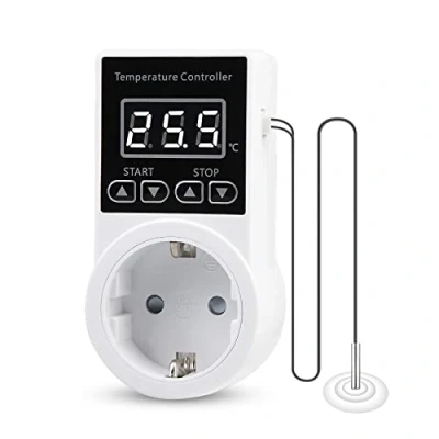 Immagine di Termostato Presa Digitale Temperatura Digitale: Nzirioo di Riscaldamento con Sonda Ntc per Dispositivi Serra Raffreddamento