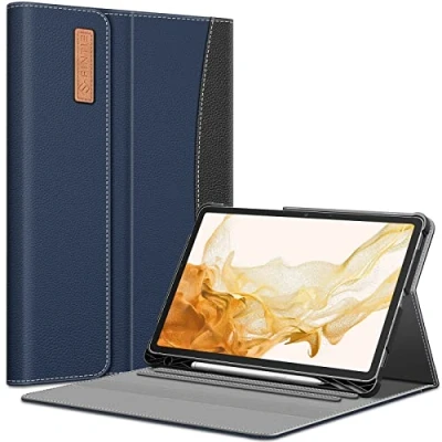 Immagine di FINTIE Custodia per Samsung Galaxy Tab S8 Plus 2022 / S7 FE 2021 2020 12.4&#039;&#039; Pollici con S Pen Holder, [Multi angli] Portfolio Cover Tasca, Blu Scuro