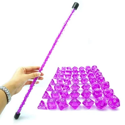 Immagine di Bescon 49pcs Gem Purple Mini Polyhedral Dice Set in Long Tube, Dungeons and Dragons RPG 7X7pcs, Stick