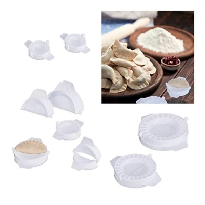 Immagine di Relaxdays Stampo per Ravioli, Set da 9 Accessori in Varie Misure, Cucinare Panzerotti &amp; Sofficini, Plastica, Bianca