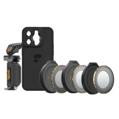 Immagine di PolarPro LiteChaser iPhone 14 Pro Max Kit registi Incl. Custodia per Grip Filtro VND 3 5 CP nebbia Pulsante di scatto