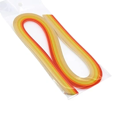 Immagine di ODETOJOY Strisce di carta per quilling sfumate, 5 mm, progetti artigianali, in filigrana, colori cromatici, crescendo, 120 pezzi, lunghezza 53,3 cm (giallo)