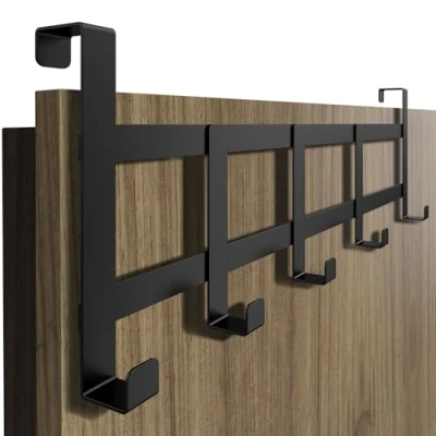 Immagine di 4happy Appendiabiti per porta da appendere, universale, compatto, colore: nero
