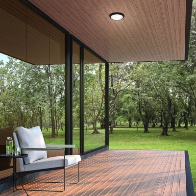 Immagine di BRILONER Leuchten Luce esterna a LED, lampada da parete esterni incl. sensore di movimento e crepuscolare, 12 watt, 1.150 Lumen, 4.000 kelvin, bianca/nera, rotonda, Ø 17cm