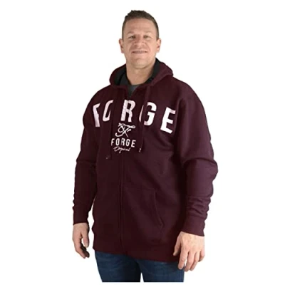 Immagine di Pilgrimm Felpa con cappuccio da uomo, cerniera, taglie 2XL, 3XL, 4XL, 5XL, 6XL, 7XL, 8XL, Borgogna, 3XL Plus