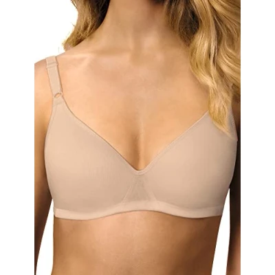 Immagine di Nur Die Baumwoll Bügelloser Doppellagiger Softcup BH Bra Weich Bequem Unsichtbar Nahtlos Unter der Kleidung Reggiseno, Color Carne, 6C Donna