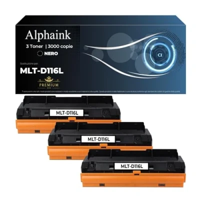 Immagine di alphaink 3 Toner Compatibili con Samsung MLT D116L SU828A per stampanti Xpress SL M2885FW M2825ND M2675FN M2625D M2875FD M2835DW M2875FW M2825DW M2825 M2885 M2875 3000 copie l&#039;uno