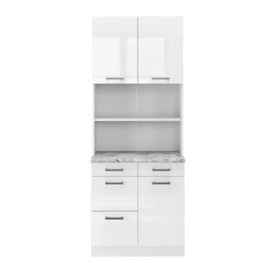 Immagine di Vicco Cucine componibili piccole R line, Bianco lucido, 80 cm, PL Marmo