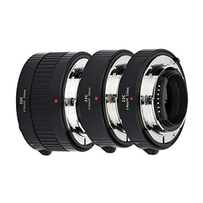 Immagine di JJC AF Tubo di prolunga macro con messa a fuoco automatica per fotocamere DSLR Nikon F Mount D850 D3500 D5600 D7500 D5 D4S D4 D1 (12 mm, 20 36 mm), set fotografia esposizione