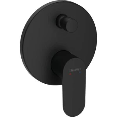 Immagine di hansgrohe Rebris S Miscelatore monocomando vasca da incasso, rubinetto per bagno a 2 funzioni, nero opaco