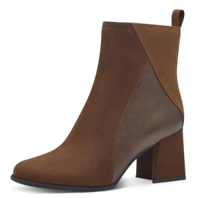 Immagine di MARCO TOZZI Stivaletti da Donna con Zip e Slip 2 25385 43, Stivali alla Moda, Cognac Comb, 40 EU