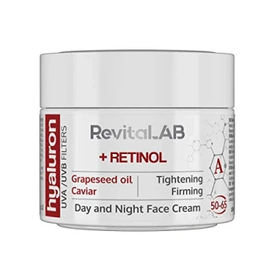 Immagine di RevitaLAB Hyaluron Anti Aging Day and Night Cream, Enriched with Retinol, Caviar Red Grape for Ages 50 65, ml
