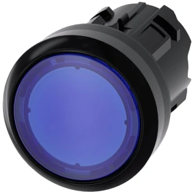 Immagine di Siemens 3SU10010AB500AA0 3SU1001 0AB50 0AA0 Pulsante illuminato Piatto, Anello frontale in plastica Blu 1 pz.