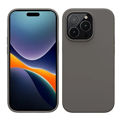 Immagine di kwmobile Cover per Apple iPhone 14 Pro Custodia Back Case Caricatore Wireless Antiurto e Flessibile in Silicone TPU stone dust