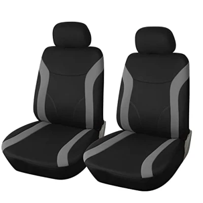 Immagine di Upgrade4cars Coprisedili Auto Anteriore Universali Nero Grigio Set Copri Sedile Universale per Guidatore e Passeggero Accessori Interno