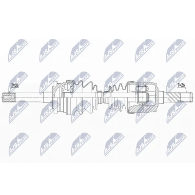 Immagine di NTY NPW MZ 066 Albero motore / Semiasse Assale anteriore Dx 610mm MAZDA: Serie B Pick up, FORD: Ranger Mk2