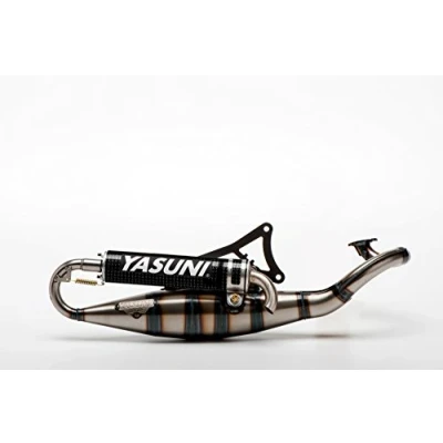 Immagine di Yasuni Scarico a 2 tempi e5 scooter R, CE, omologato, Minarelli Orizzontale, Carbonio, Aprilia; Benelli; BETA; MALAGUTTI; MBK; YAMAHA