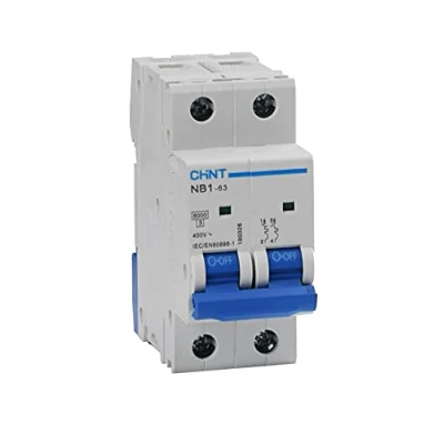 Immagine di Chint Interruttori Magnetotermici Serie NB1 63 Curva C, cod. 180344 (Bipolare 2 moduli 2P, 400Vac 50A)