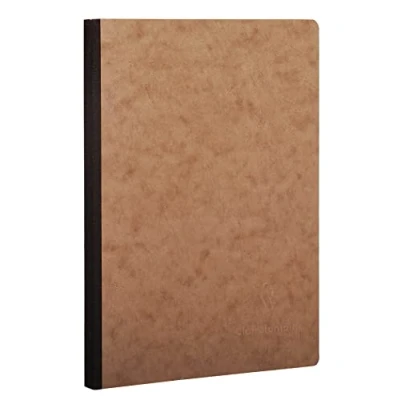 Immagine di Clairefontaine 79540C Collection Age Bag Un taccuino Cousu Dos Toilé tabacco A5 14,8x21 cm 192 pagine a tinta unita bianche Papier 90g copertina in carta lustrée grana grossa effetto cuoio