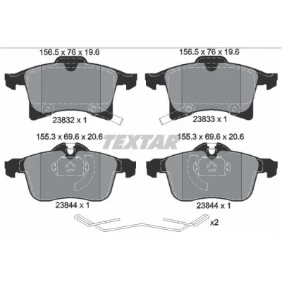 Immagine di TEXTAR 2383204 Kit pastiglie freno con segnalatore acustico usura OPEL: Corsa D Hatchback, E Adam