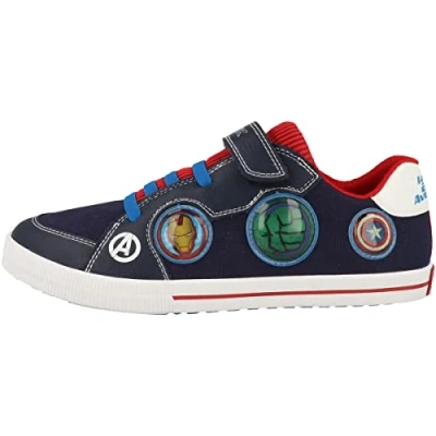 Immagine di Geox Marvel Avengers Squad JR Kilwi BOY Sneakers basse per bambini, Taglia: 24, Navy/red Finta pelle / tessuto