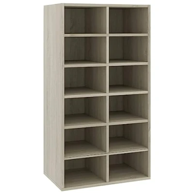 Immagine di vidaXL Scarpiera Alta Moderna Robusta Elegante Porta Scarpe Mobile con Scaffali Aperti Espositore Organizer Salvaspazio Rovere Sonoma in Multistrato