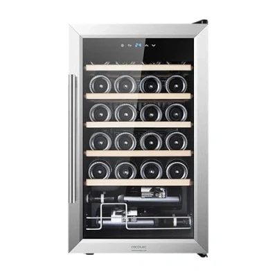 Immagine di Cecotec Enoteca 24 Bottiglie Frigorifero per Vini Bolero GrandSommelier 2450 Inox Compressor. Temperatura regolabile di 5 18 C, alte prestazioni, funzionamento silenzioso e senza vibrazioni