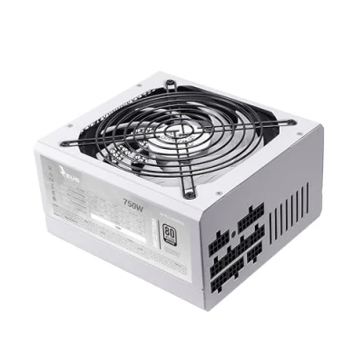Immagine di Mars Gaming MPZE750M, Alimentatore Full Modular 750W ATX, 10 Anni Garanzia, 80Plus Silver +87% Efficienza, Ventola FDB 140mm con Tecnologia AI RPM, Condensatori Giapponesi da 105, Bianco