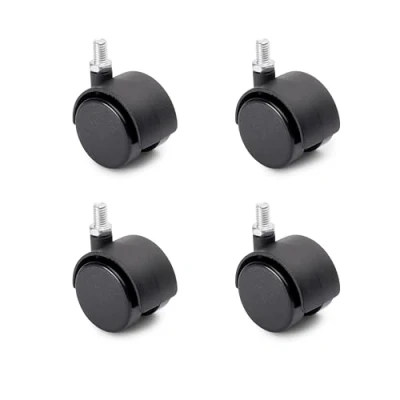 Immagine di Emuca 2037817 Set di 4 Rotelle Pivotanti per Mobile senza Freno con Cuscinetti a Sfere, Ø40mm, Filettatura M8x12mm