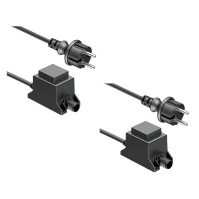 Immagine di ledscom.de 2 pezzi 10W LED trasformatore alimentatore/trasformatore per sistema plug in NEMO, spina, 12V AC, nero, IP65