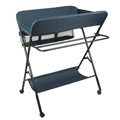 Immagine di Fasciatoio Pieghevole per Bagnetto Neonati, Tavolo Cambio Pannolini Multifunzionale Portatile, Altezza Regolabile,Fasciatoio con Vaschetta Neonato 2in1,Fasciatoio Portatile