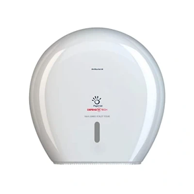 Immagine di Papernet Defend Tech Dispenser per Carta Igienica Maxi Jumbo 416146, Antibatterico in Plastica di Colore Bianco, Dimensioni Massime Rotolo Diametro 29 cm Altezza 10
