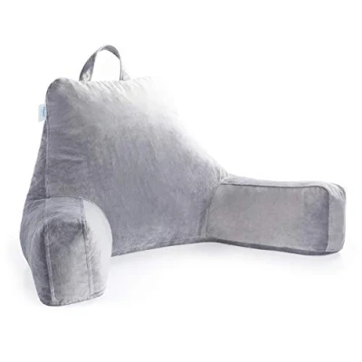 Immagine di Linenspa Cuscino da Lettura in Schiuma tagliuzzato, Memory Foam, Pietra, XL