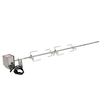 Immagine di BBQ Toro Set spiedo in Acciaio Inox per la Serie Completa Weber Genesis II 400 e 600 incl. Aghi Carne 4X, Motore, Supporto girarrosto