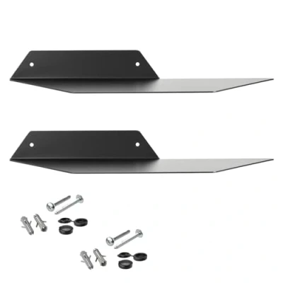 Immagine di SOTECH set di 2 mensole da parete design HOVER II 350 x 130 40 mm nero, montaggio a parete, mensola libro incl. montaggio, moderna per la del bagno, della cucina o