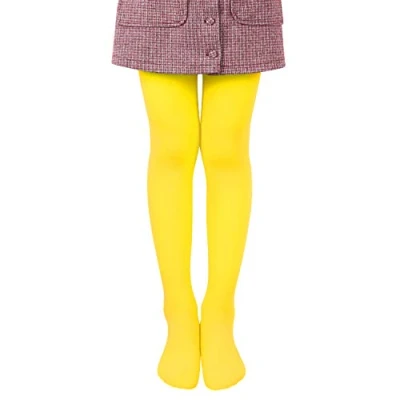 Immagine di L&amp;K II Collant per bambini estivi di danza classica con piede Calze morbide e comode elastici diversi colori 27251 (98 104, Giallo)