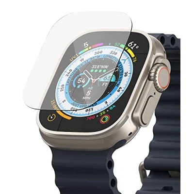 Immagine di Ringke Vetro Temperato (4 Pezzi) Compatibile con Apple Watch Ultra 2/1 (49mm), Pellicola Protettiva Trasparente Antigraffio Infrangibile