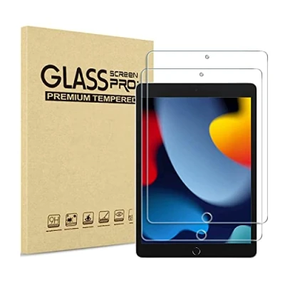 Immagine di XZC [Confezione da 2] vetro temperato compatibili con iPad 9a generazione/iPad 8a 7a generazione 10,2 pollici in (modello 2021/2020/2019) (pellicola proteggi schermo)