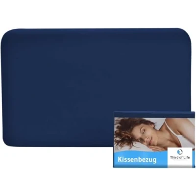 Immagine di Federa cuscino pacco singolo (1 federa, blu) per cuscini da viaggio o bambino cm 40x25, in particolare VOLAR 92% cotone e 8% elastane, senza cuciture, adattabile, con cerniera, Confezione singola