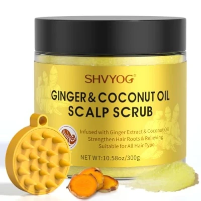 Immagine di SHVYOG Scalp Scrub, Esfoliante per Il Cuoio Capelluto Allo Zenzero, Scrub Accumuli, Cura Dei Capelli Con Massaggiatore Capelluto, 10,58 oz