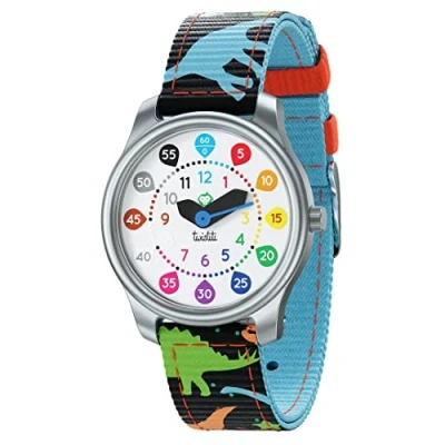 Immagine di Twistiti Primo orologio didattico per bambini, quadrante numeri colorati imparare l&#039;ora, impermeabile 50 m, cinturini intercambiabili