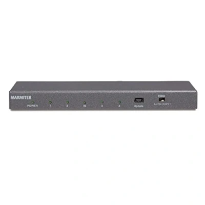 Immagine di Marmitek Split 614 UHD 2.0 4 Porte Distributore, splitter HDMI Predisposto alla riproduzione 3D, Contenitore in metallo, Ultra HD, Con ripetitore