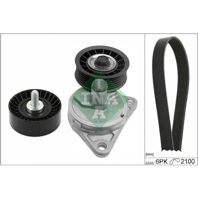 Immagine di INA 529 0385 10 Kit cinghie Poly V Controllare corsa libera generatore ed ev. sostituire FORD: Focus Mk1 Hatchback, Transit Connect Van