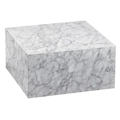 Immagine di FineBuy Tavolino MONOBLOC 60x30x60 cm Lucido con Effetto Marmo Bianco Tavolo da Salotto Design Cube Quadrato a Forma di cubo