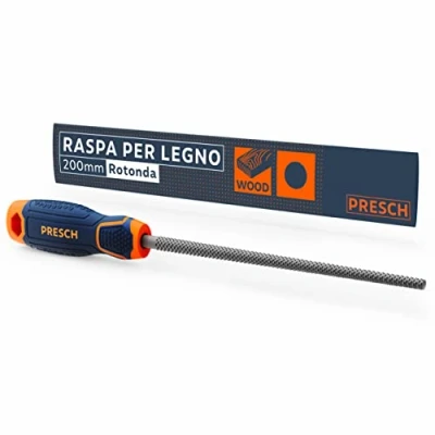 Immagine di Presch Raspa per legno rotonda 200 mm di alta qualità con taglio circolare H2 la lavorazione curve in duro o tenero, Lima professionale