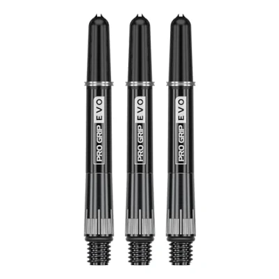 Immagine di Target Darts Raymond van Barneveld Pro Grip EVO Chrono Titanium Shafts, set of 3 Accessori professionali per freccette, di astine confezione da Lunghezza: Intermedio (42,7 mm)