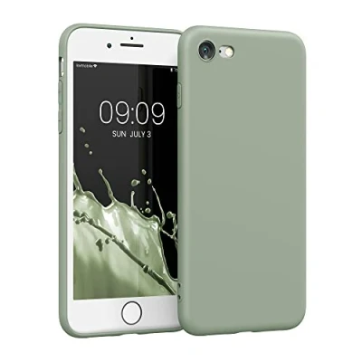Immagine di kwmobile Custodia Compatibile con Apple iPhone SE (2022) / (2020) 8 7 Cover Back Case per Smartphone in Silicone TPU Protezione Gommata verde grigio